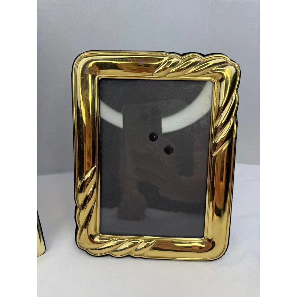 Vintage 90s Gold Tone Picture Frame Set 8x10 and 5x7 with Glass